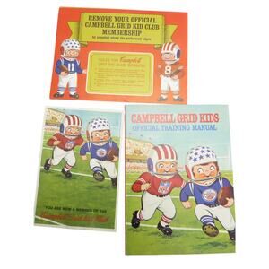 Vintage Campbell Soup Grid Kid Official Training Manual Club Pamphlet Membership